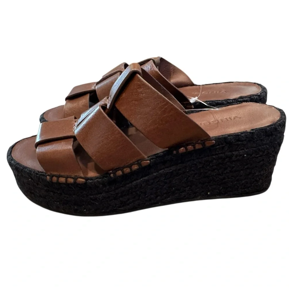 Vince Sabella‎ Espadrille 6 Black Brown Sandals